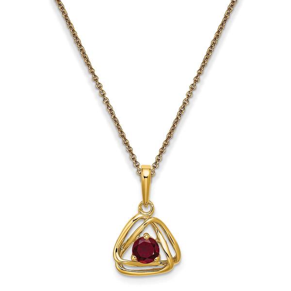 Gemstone Classics(tm) 14kt. Yellow Gold Ruby Pendant Necklace
