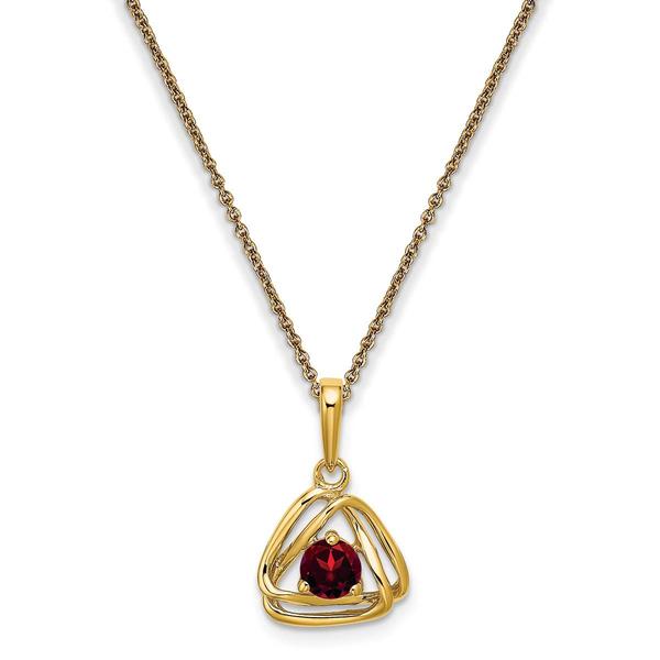 Gemstone Classics(tm) 14kt. Yellow Gold Garnet Pendant Necklace