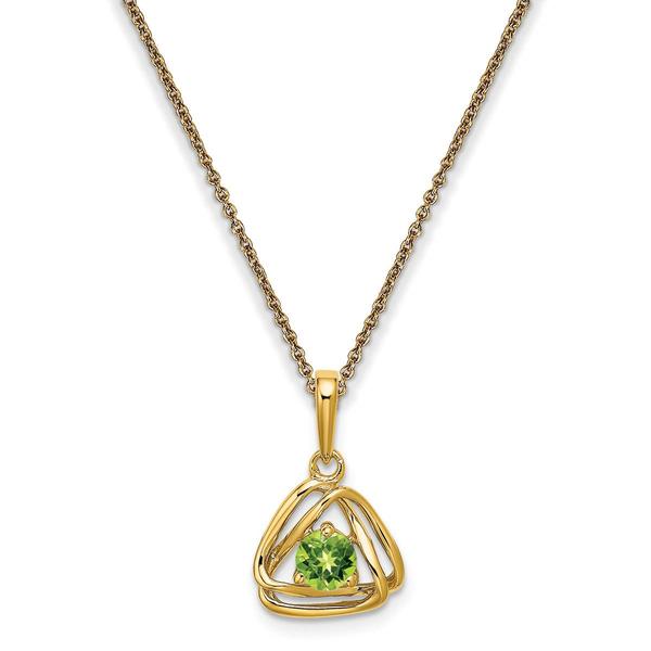 Gemstone Classics(tm) 14kt. Yellow Gold Peridot Pendant Necklace