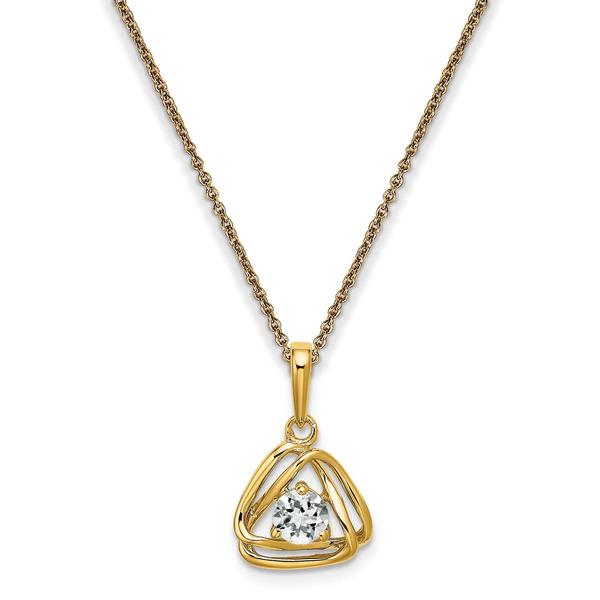 Gemstone Classics(tm) 14kt. Yellow Gold & White Topaz Pendant