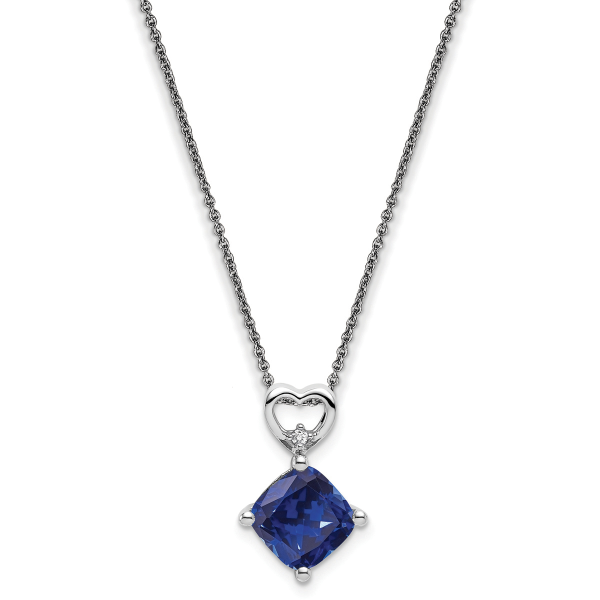 14kt. White Gold Sapphire Diamond Necklace