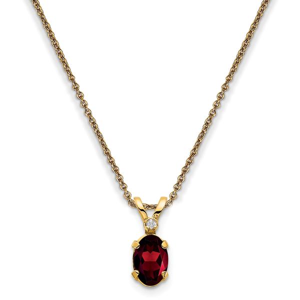 Gemstone Classics(tm) 14kt. Yellow Gold January Birthstone Necklace