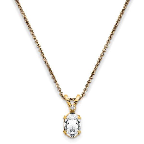 Gemstone Classics(tm) 14kt. Yellow Gold April Birthstone Necklace