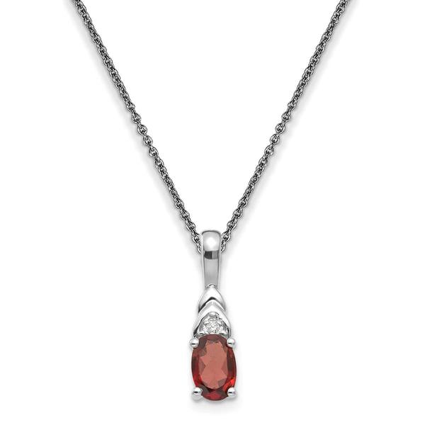 14kt. White Gold Garnet Diamond Necklace