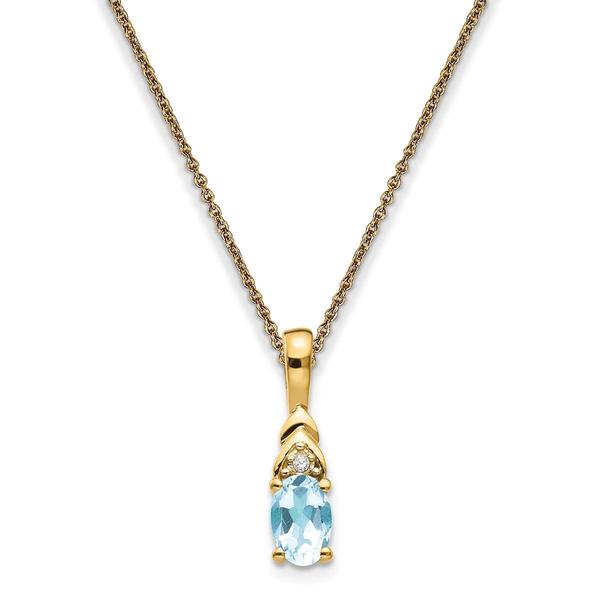 14kt. Yellow Gold Oval Aquamarine Necklace