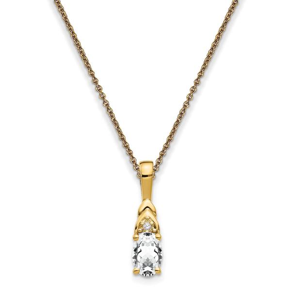 14kt. Yellow Gold Oval Topaz Diamond Necklace