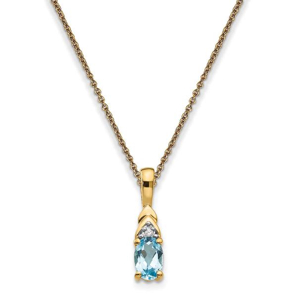 Gemstone Classics(tm) 14kt. Yellow Gold Oval Blue Topaz Necklace