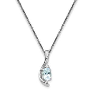 14kt. White Gold Blue Aquamarine Pendant Necklace