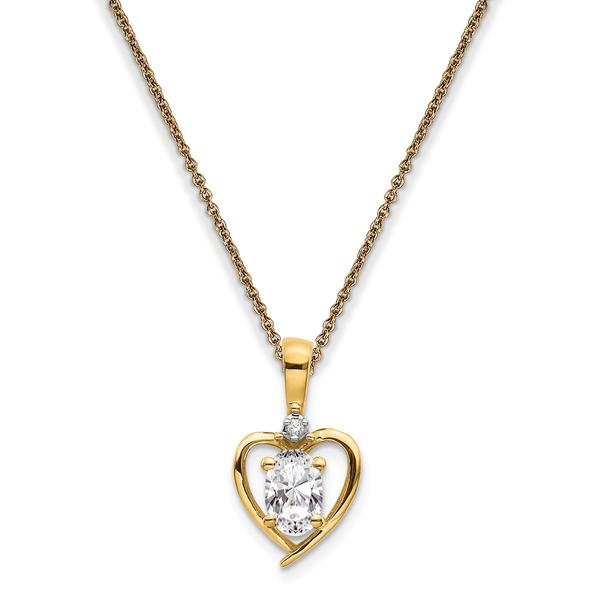 Gemstone Classics(tm) 14kt. White Topaz Diamond Pendant Necklace