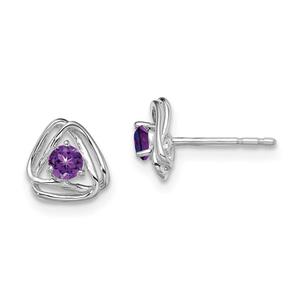 GemstonesClassics(tm) 14kt. White Gold Amethyst Stud Earrings