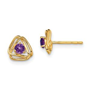 Gemstone Classics(tm) 14kt. Yellow Gold Amethyst Stud Earrings
