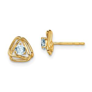14kt. Yellow Gold Aquamarine Stud Earrings