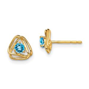 Gemstone Classics(tm) 14kt. Yellow Gold Blue Topaz Stud Earrings