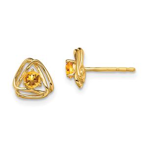 14kt. Yellow Gold Citrine Stud Earrings