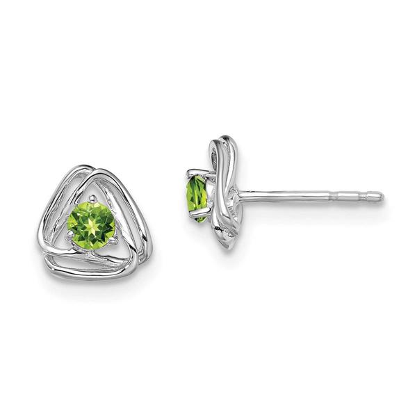 Gemstone Classics(tm) 14kt. White Gold Peridot Stud Earrings
