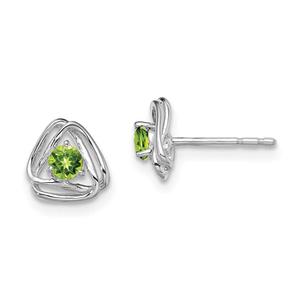14kt. White Gold Peridot Stud Earrings