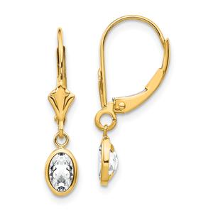 Gemstone Classics(tm) 14kt. Gold White Topaz Dangle Earrings
