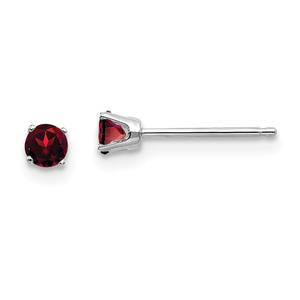 Gemstone Classics(tm) White Gold 3mm. Garnet Stud Earrings