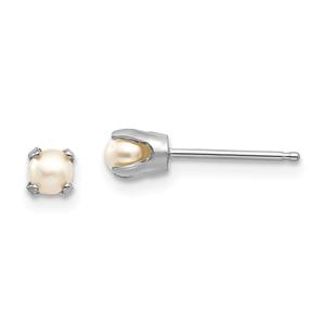 Gemstone Classics(tm) White Gold 3mm. Pearl Stud Earrings
