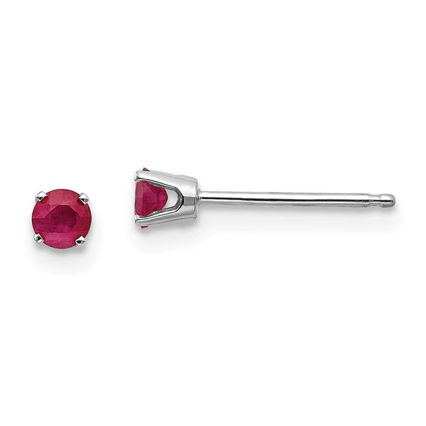 Gemstone Classics(tm) White Gold 3mm. Ruby Stud Earrings