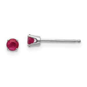 Gemstone Classics(tm) White Gold 3mm. Ruby Stud Earrings