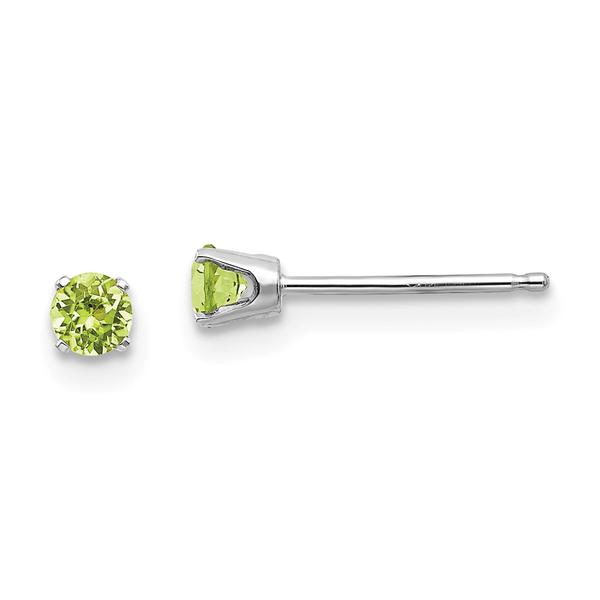 Gemstone Classics(tm) White Gold 3mm. Peridot Stud Earrings