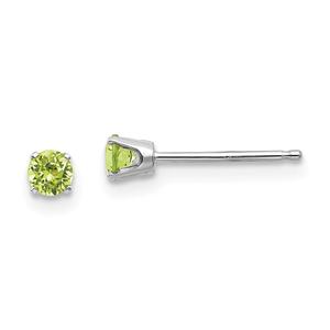 Gemstone Classics(tm) White Gold 3mm. Peridot Stud Earrings
