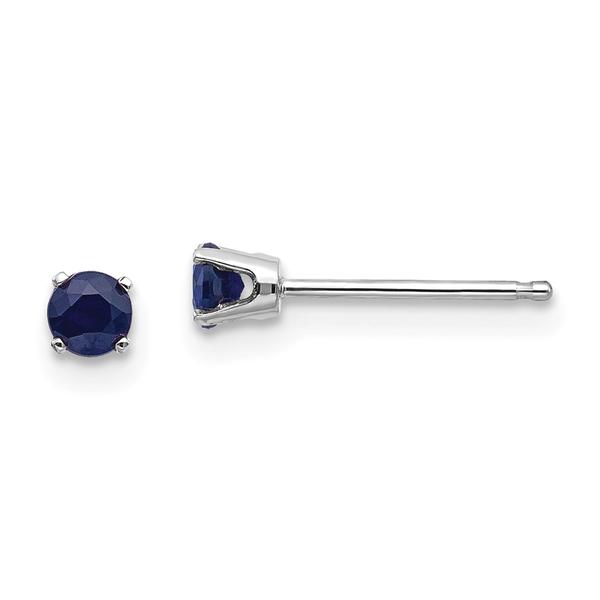 Gemstone Classics(tm) White Gold 3mm. Sapphire Stud Earrings