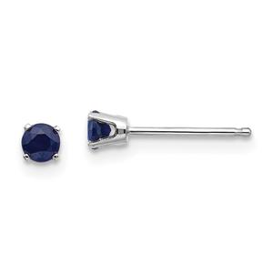 Gemstone Classics(tm) White Gold 3mm. Sapphire Stud Earrings