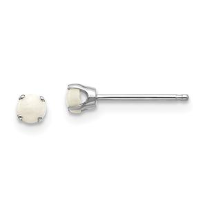 Gemstone Classics(tm) White Gold 3mm. Opal Stud Earrings