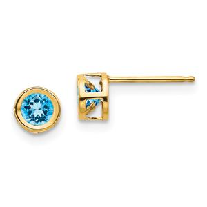 Gemstone Classics(tm) Yellow Gold 5mm. Topaz Stud Earrings