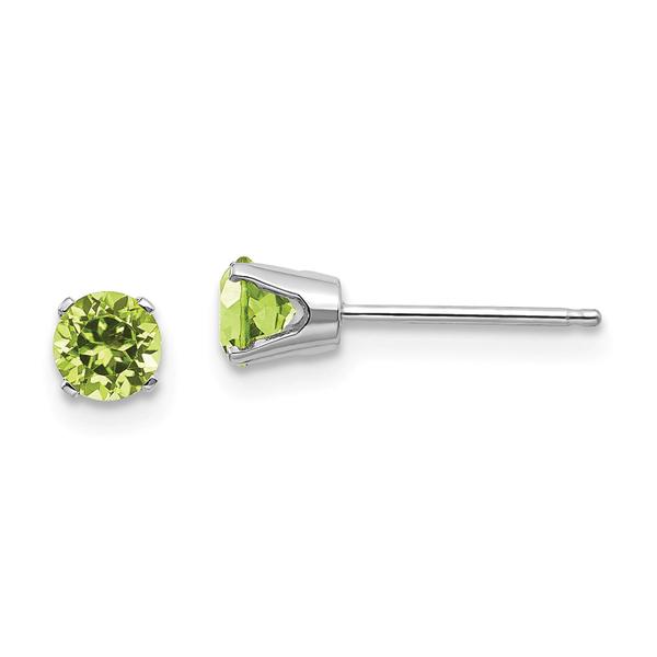 Gemstone Classics(tm) White Gold 4mm. Peridot Stud Earrings
