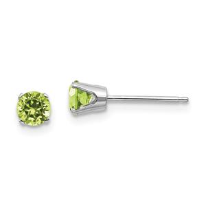 Gemstone Classics(tm) White Gold 4mm. Peridot Stud Earrings