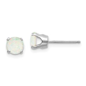 Gemstone Classics(tm) White Gold 5mm. Opal Stud Earrings