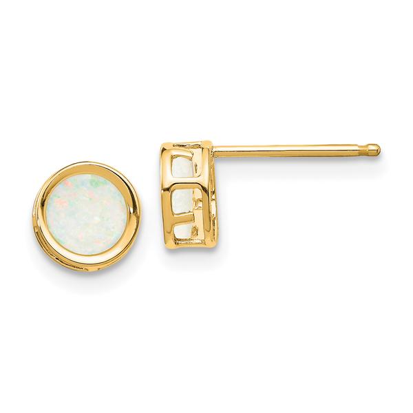 Gemstone Classics(tm) Yellow Gold October Post Earrings