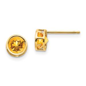 Gemstone Classics(tm) Yellow Gold 5mm. November Stud Earrings