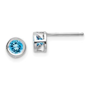 Gemstone Classics(tm) White Gold 4mm. December Stud Earrings