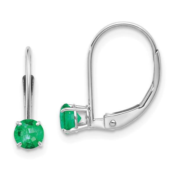 Gemstone Classics(tm) 14kt. White Gold Emerald Drop Earrings