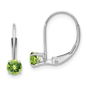 Gemstone Classics(tm) 14kt. White Gold Peridot Drop Earrings