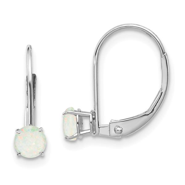 Gemstone Classics(tm) 14kt. White Gold Opal Drop Earrings