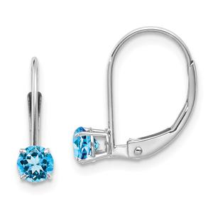 Gemstone Classics(tm) 14kt. White Gold Blue Topaz Drop Earrings