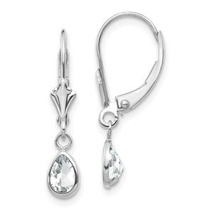 Gemstone Classics(tm) 14kt. Pear White Topaz Dangle Earrings
