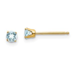 Gemstone Classics(tm) 3mm. Aquamarine Stud Earrings