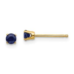 Gemstone Classics(tm) Yellow Gold 3mm. Sapphire Stud Earrings