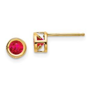 Gemstone Classics(tm) Yellow Gold 5mm Ruby Stud Earrings
