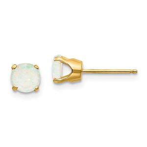 Gemstone Classics(tm) Yellow Gold 5mm Opal Stud Earrings