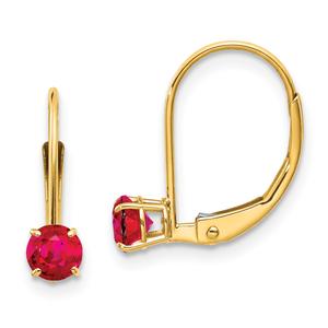 Gemstone Classics(tm) 14kt. Gold Ruby Drop Earrings