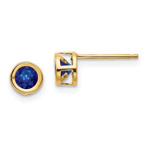 Gemstone Classics(tm) Yellow Gold 4mm. Sapphire Earrings