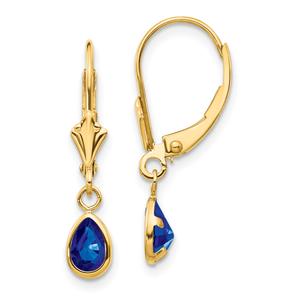 Gemstone Classics(tm) 14kt. Gold Pear Sapphire Dangle Earrings