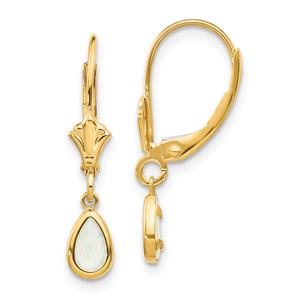 Gemstone Classics(tm) 14kt. Gold Pear Opal Dangle Earrings